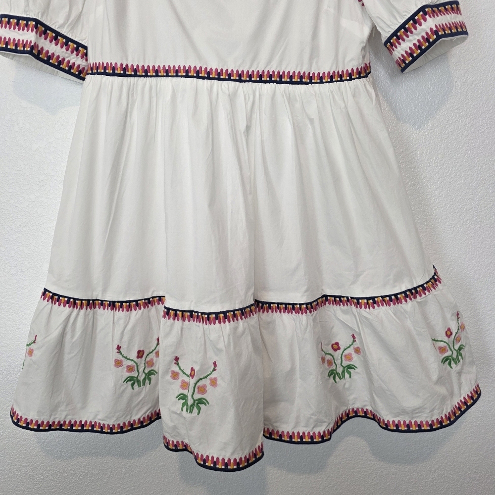 NWT English Factory Embroidered Puff Sleeve Cotton Babydoll Dress Size Medium - Picture 9 of 13